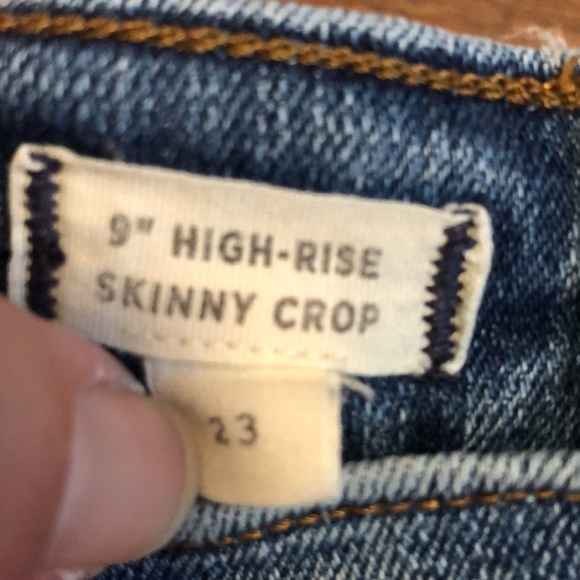 Madewell jeans Women’s 23 skinny crop 9" high rise blue denim jeans raw hem EUC - Picture 5 of 7